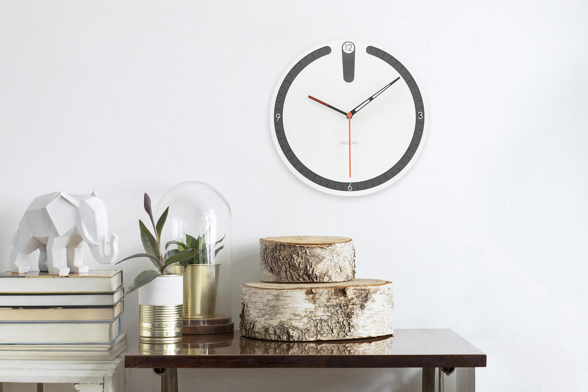 WANDUHR Design Weiß 29/29 cm - Weiß, Holzwerkstoff (0.42/29/1cm) - ONZENO