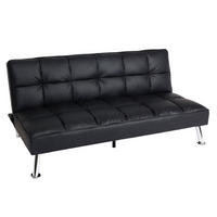 SOFA Schwarz - Schwarz, Textil (181/82/107cm) - MCW