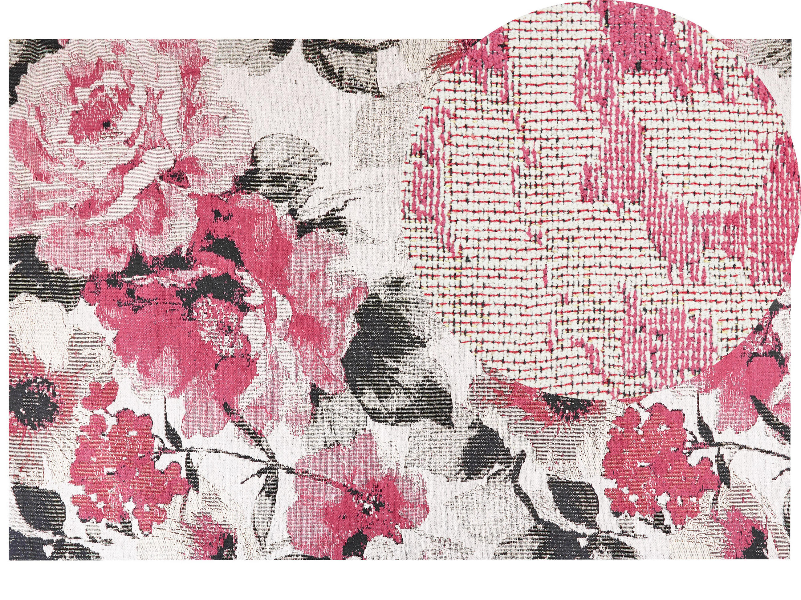 KURZFLOR-TEPPICH Ejaz 300/200 cm - Pink, Textil (200/300cm) - Beliani