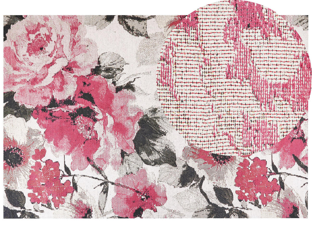 KURZFLOR-TEPPICH Ejaz 300/200 cm - Pink, Textil (200/300cm) - Beliani