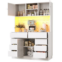 KÜCHENSCHRANK mit LED 120 x 40 x 183,5 cm MDF Weiß - Weiß, Holzwerkstoff (40/183.5/120cm) - Meubliv