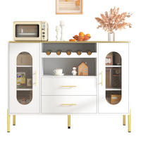 SIDEBOARD 120/38/90 cm mit Glastüren, Schubladen & Weinregal in Weiß - Weiß, Holzwerkstoff (120/90/38cm) - BEAOK