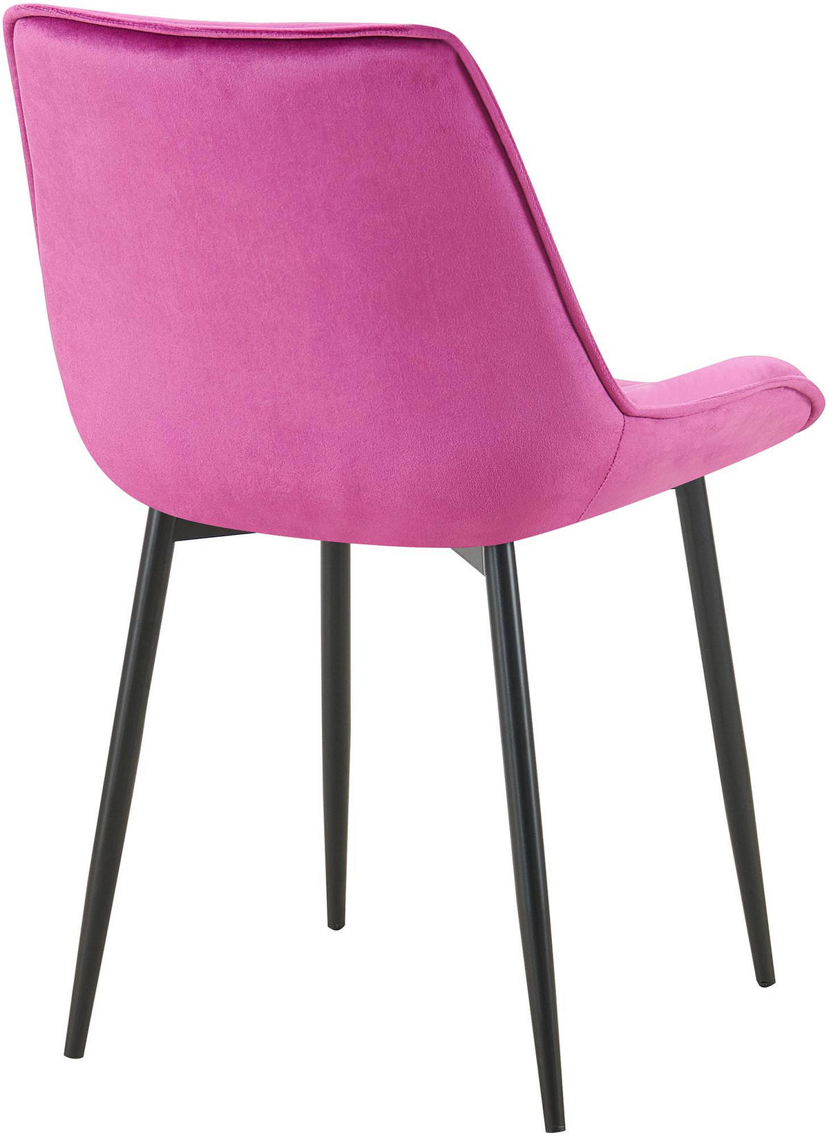 STUHL 2er Set Samt lila - Lila/Schwarz, Textil/Metall (52/84/59cm) - CLP