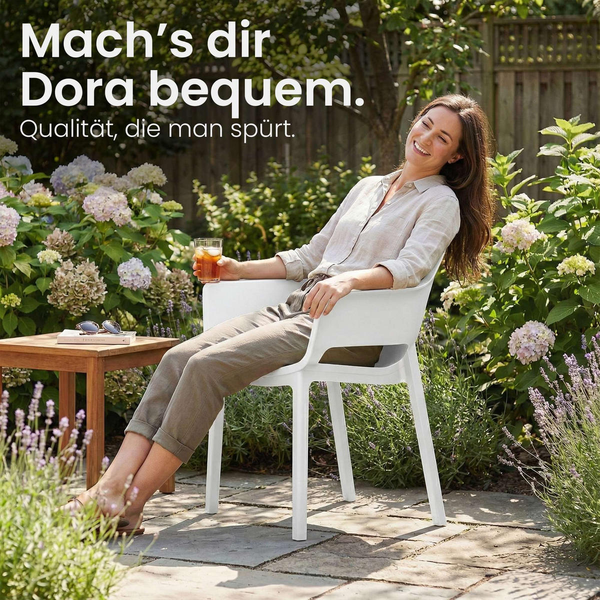 GARTENSTUHL Kunststoff Weiß - Weiß, Kunststoff (60/90/65cm) - CLP
