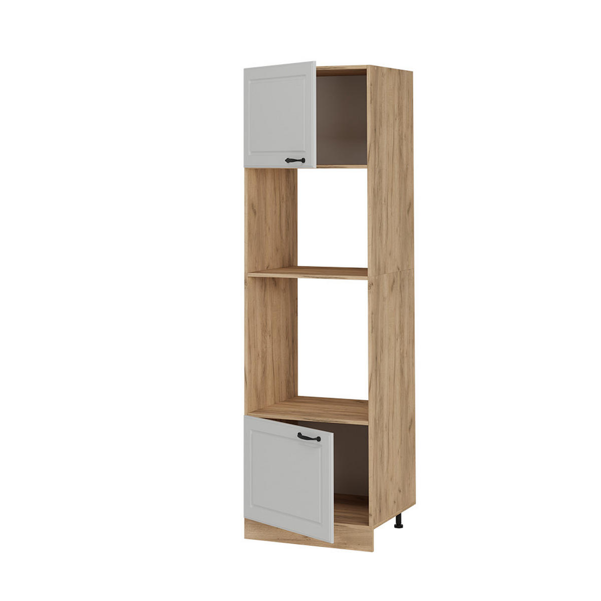 SKŘÍŇKA NA MIKROVLNNOU TROUBU R-Line Bílý venkovský dům - bílá/medově dubová, kompozitní dřevo (60/206.8/57.2cm) - Vicco