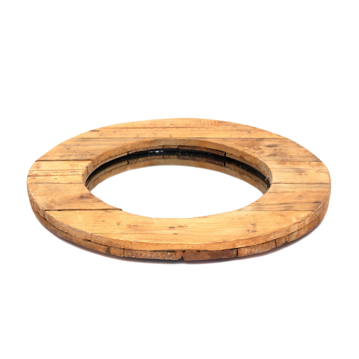 WANDSPIEGEL RONDO 50 cm, Massivholz, rund naturfarben - Naturfarben, Holz (50/50/4cm) - CREEDWOOD
