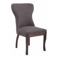 STUHL Stoff dunkelgrau - Dunkelgrau/Dunkelbraun, Holz/Textil (50/94/61cm) - CLP