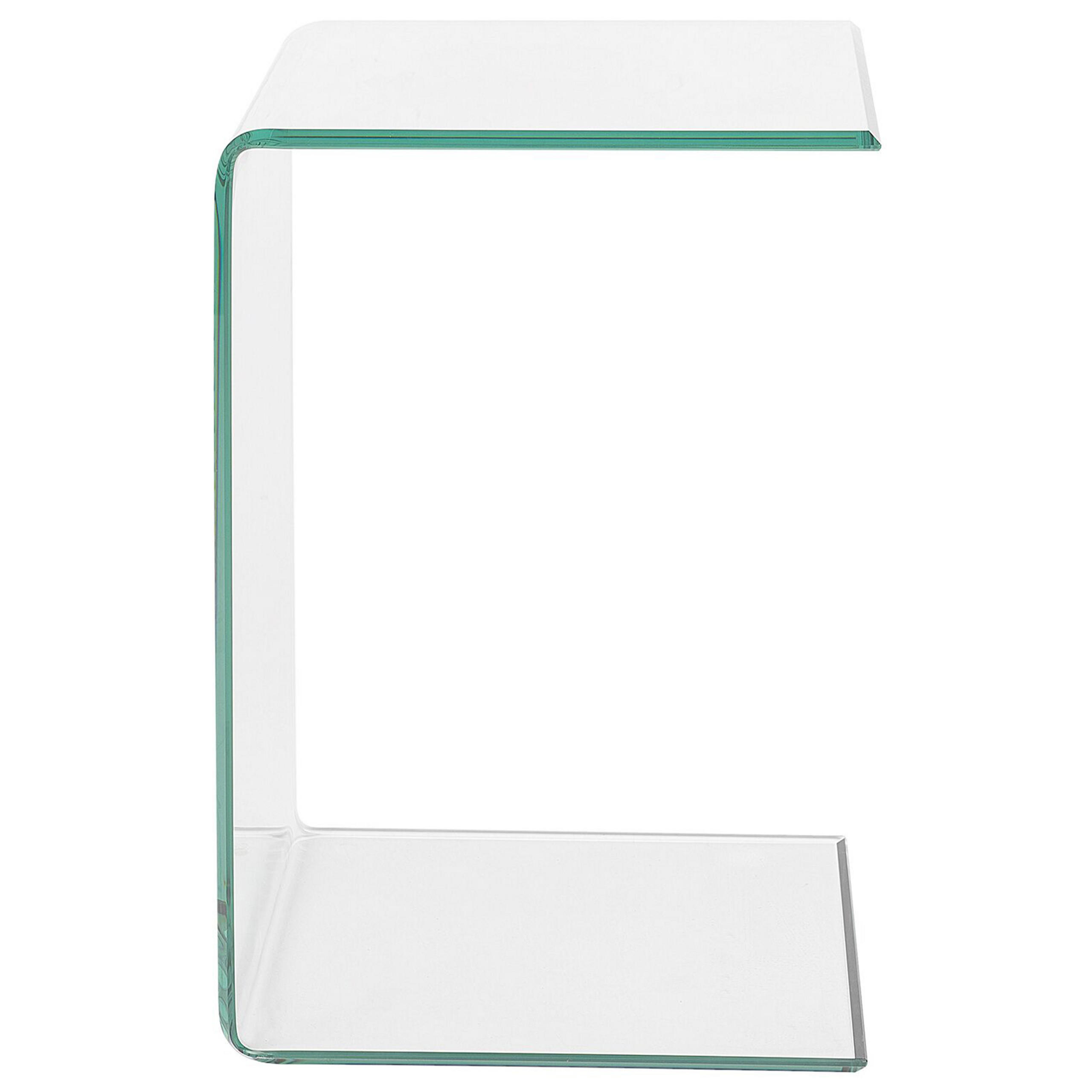 BEISTELLTISCH Glas transparent 40/40/61 cm Lourdes - Transparent, Glas (40/40/61cm) - Beliani