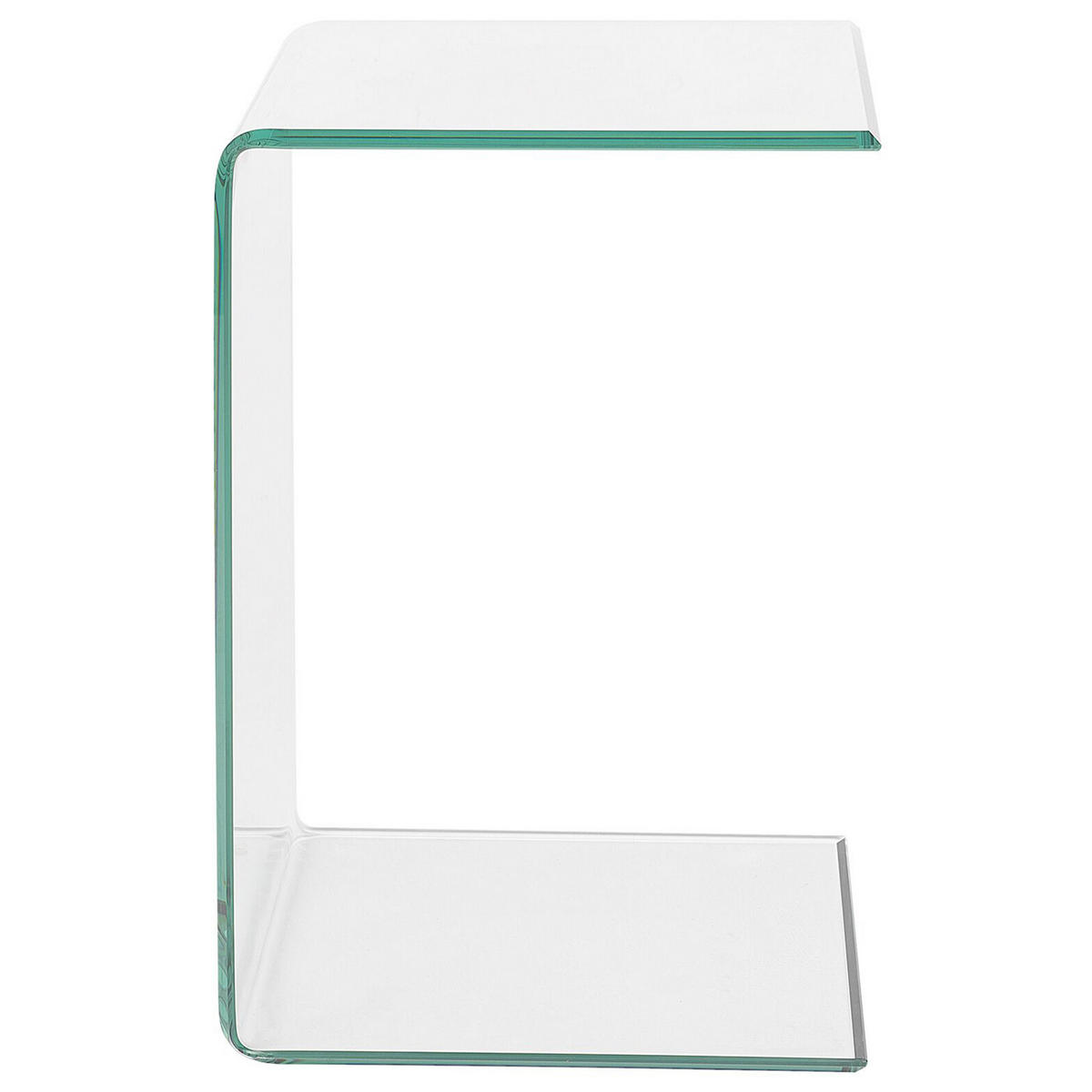 BEISTELLTISCH Glas transparent 40/40/61 cm Lourdes - Transparent, Glas (40/40/61cm) - Beliani