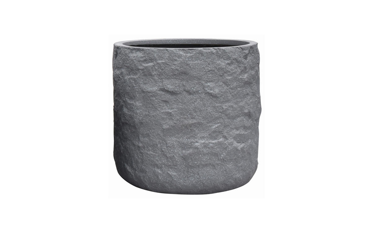 PFLANZKASTEN The Rock 28x25 cm, Grau, Fiberstone - Anthrazit, Kunststoff (28/25/28cm) - dasmöbelwerk