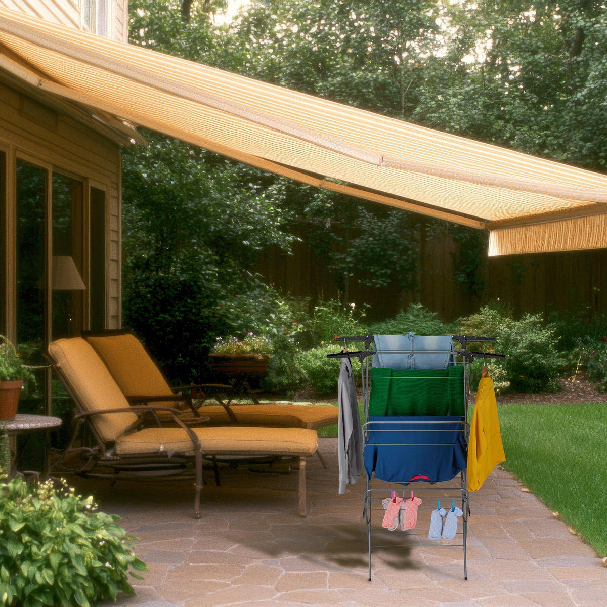 STOJAN na prádlo - sivá, kov/plast (63.5/138/50cm) - Relaxdays