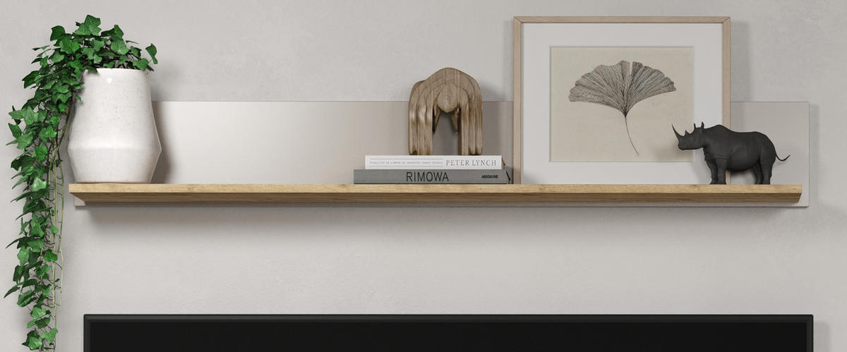 WANDBOARD Sand, Evoke Eiche, Wandregal 140 cm - Kaschmir, Holzwerkstoff (140/20/22cm) - Top.Furn