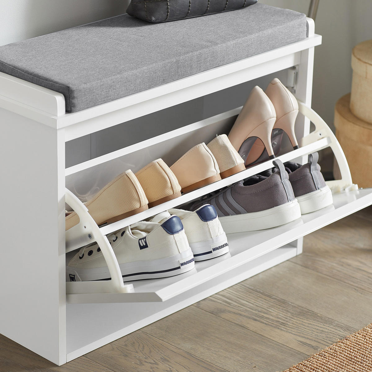SCHUHSCHRANK Weiß - Weiß, Holzwerkstoff (62/46/26cm) - SoBuy
