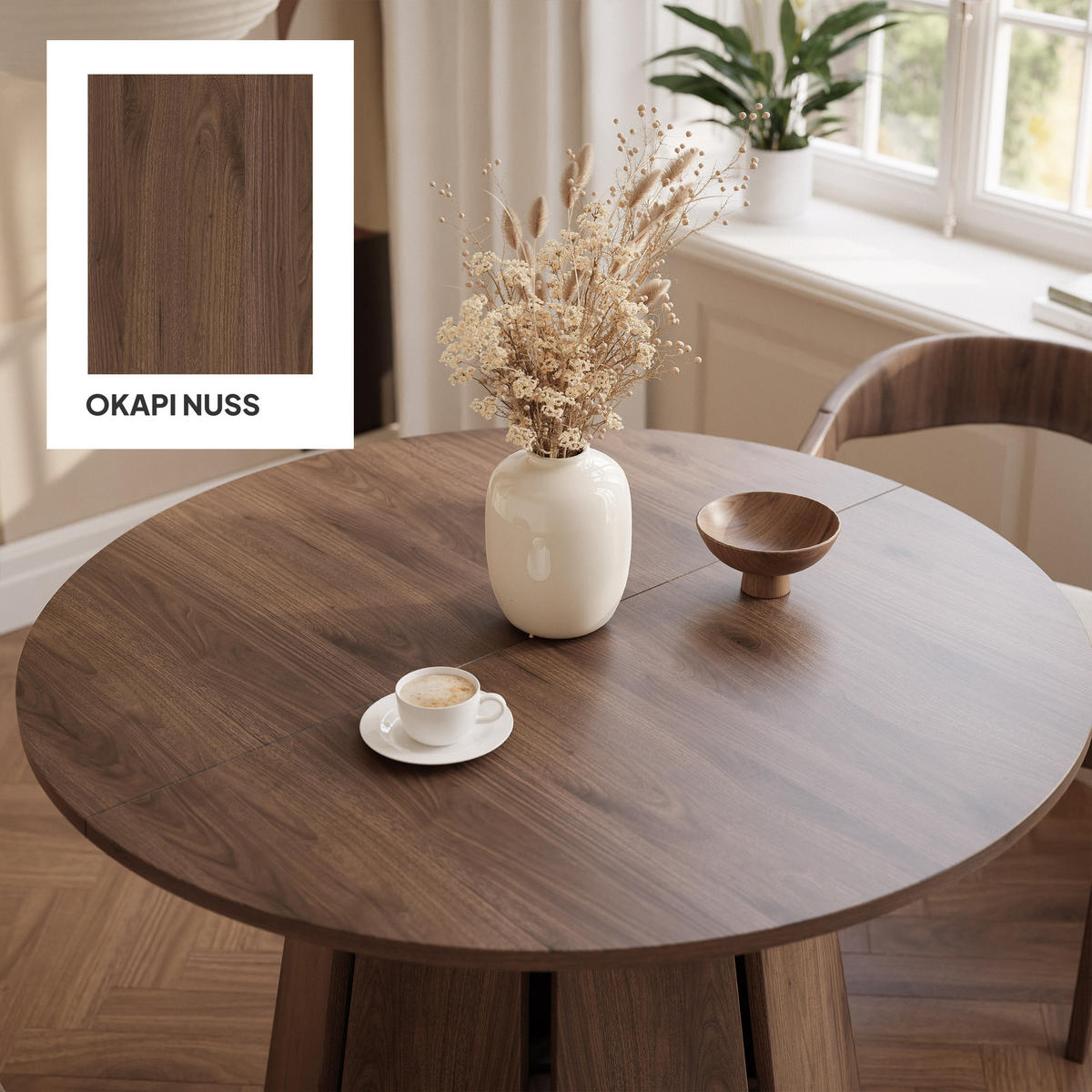 TISCH AUSZIEHBAR VERDA 100–180 cm, Farbe Nussbaum - Nussbaumfarben, Holzwerkstoff (100/180/76cm) - Idohome