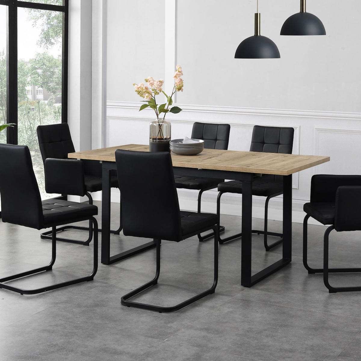ESSTISCH ANNA 120-160/80/76 cm Sandeiche - Sandfarben, Holz (80/120/76cm) - B&D Home