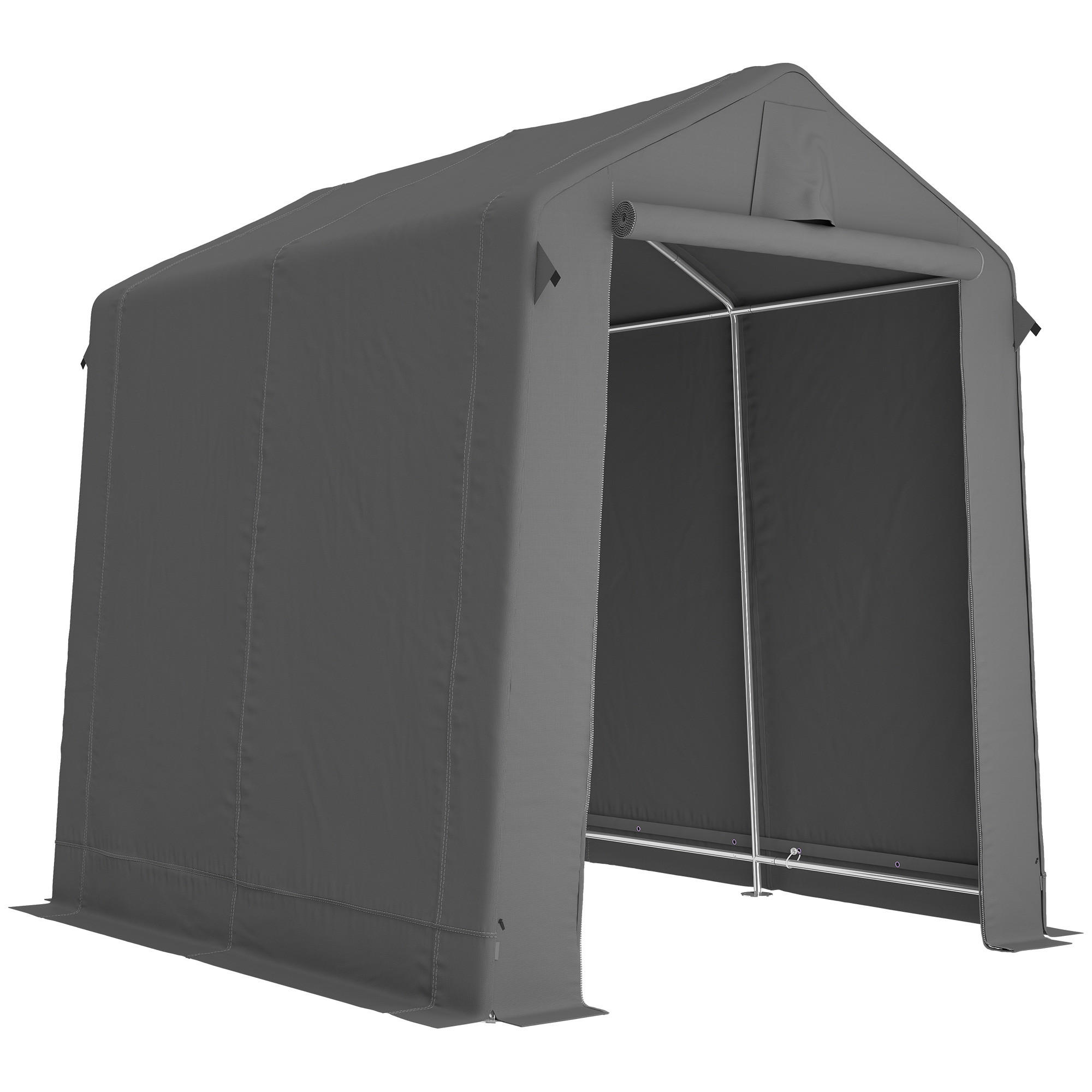 GARAGENZELT Polyester verzinkter Stahl Dunkelgrau - Dunkelgrau, Metall (190/220/230cm) - Outsunny