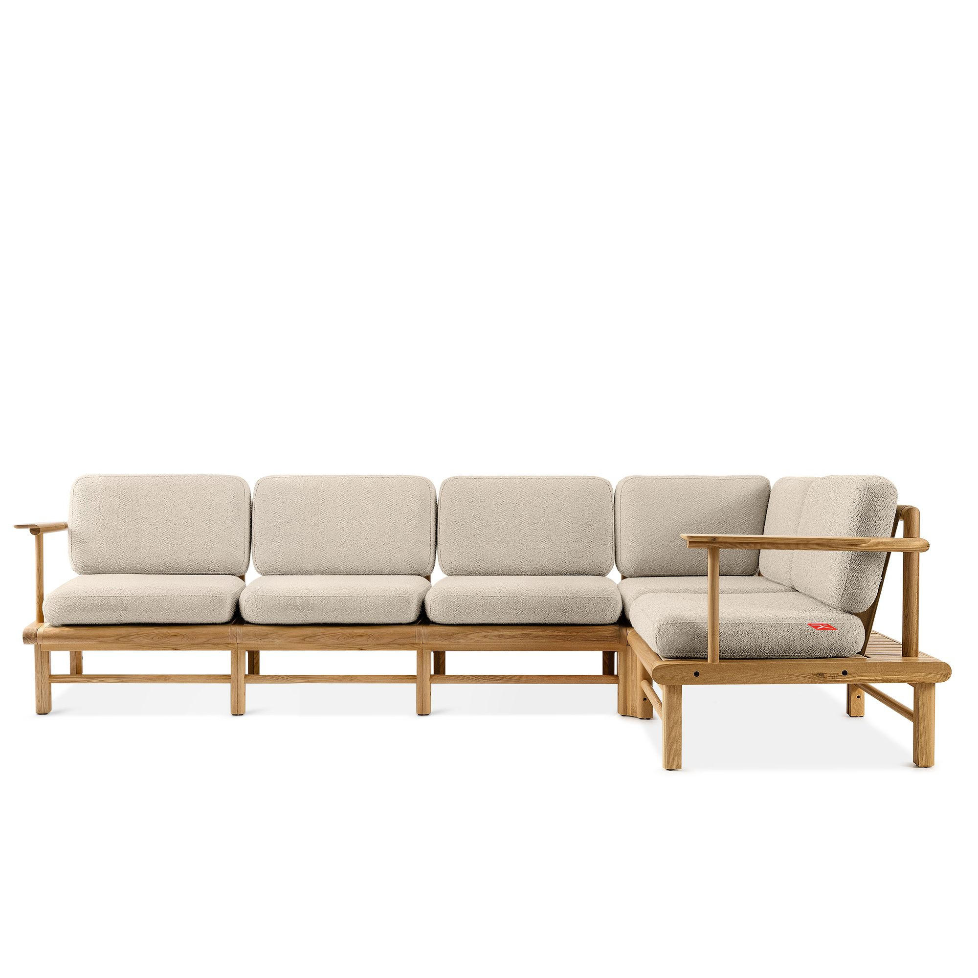 LOUNGESOFA ATREDA rechts - Creme, Holz/Textil (300/80/160cm) - KONSIMO®