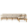 LOUNGESOFA ATREDA rechts - Creme, Holz/Textil (300/80/160cm) - KONSIMO®