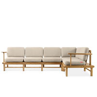 LOUNGESOFA ATREDA rechts - Creme, Holz/Textil (300/80/160cm) - KONSIMO®
