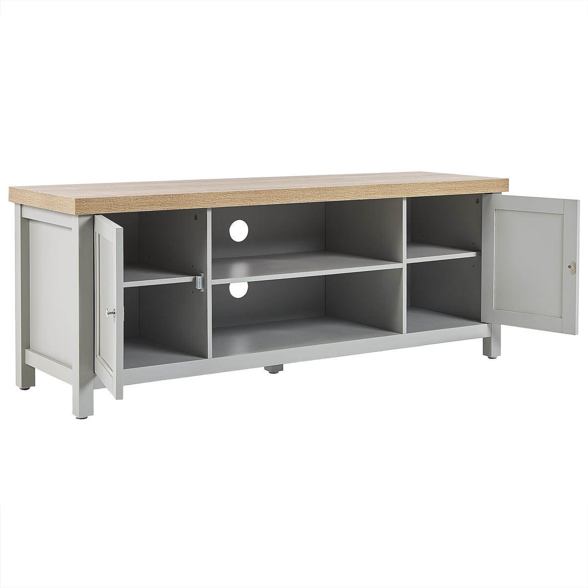 TV OMARICA siva HAMP 39/130/51 cm - siva, leseni material (130/51/39cm) - Beliani