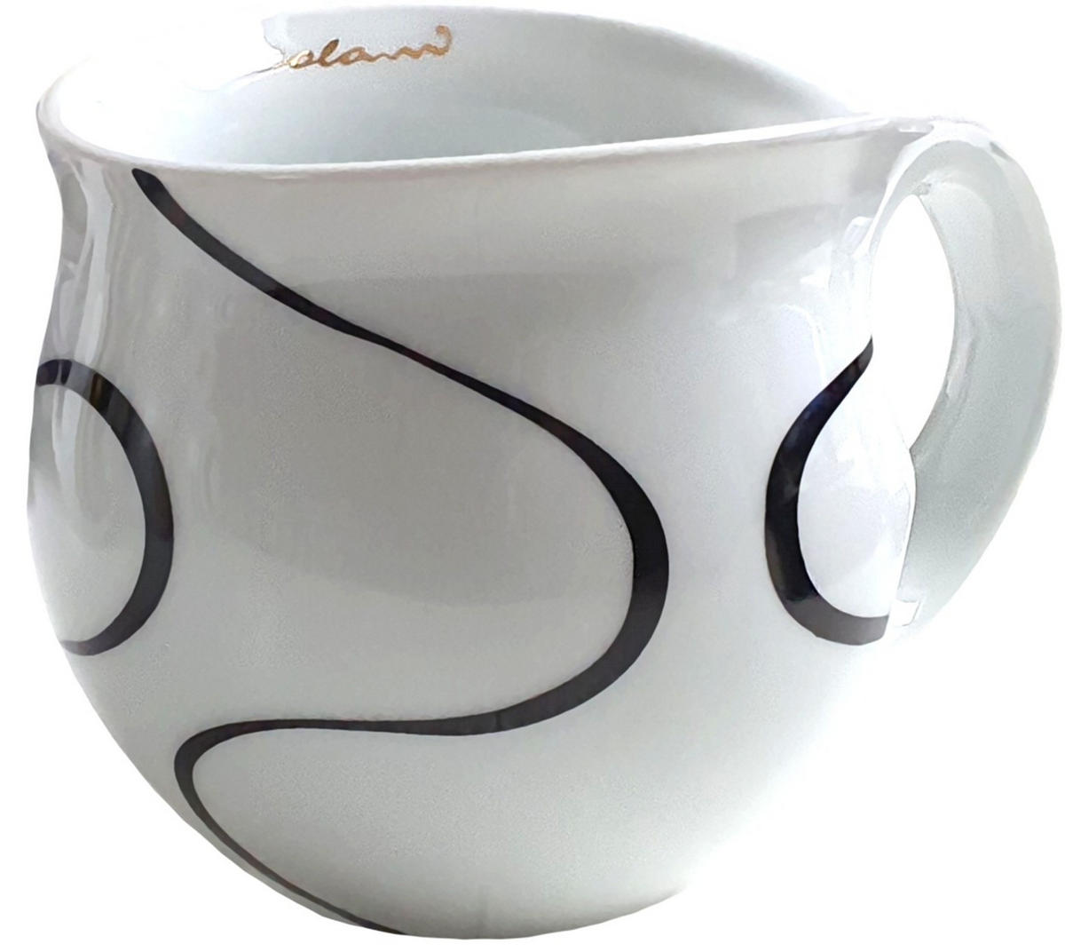 KAFFEEBECHER XXL Loop black - Goldfarben, Keramik (0.6L) - Luigi Colani Porzellan