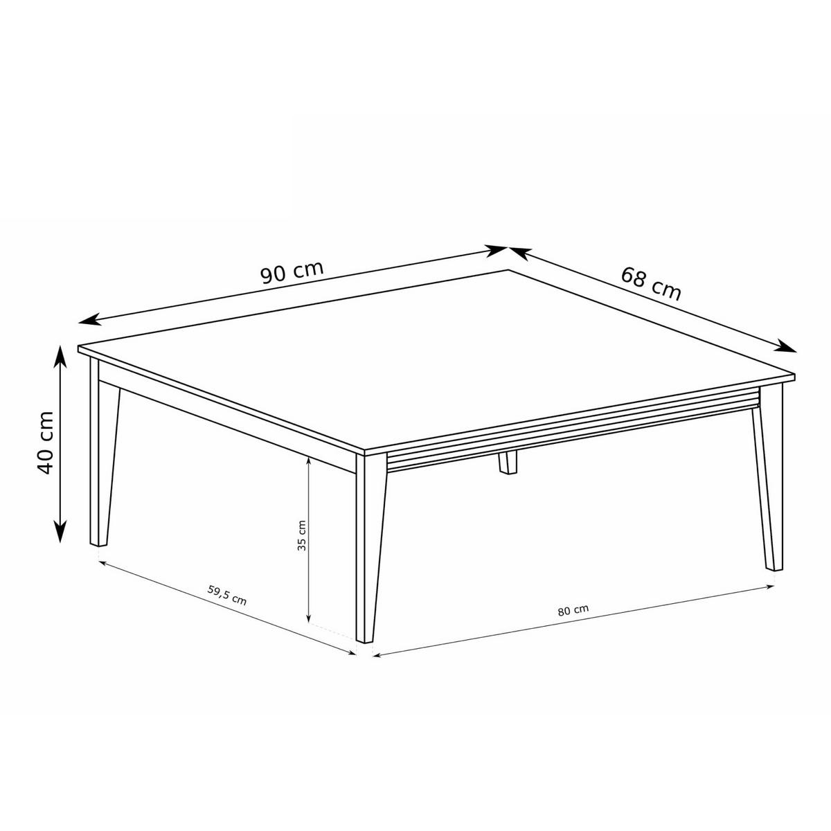 COUCHTISCH Windsor W-12 90 x 68 x 40 cm Kaschmir - Kaschmir/Eichefarben, Eichenholz/Holzwerkstoff (68/90/40cm) - Koseto