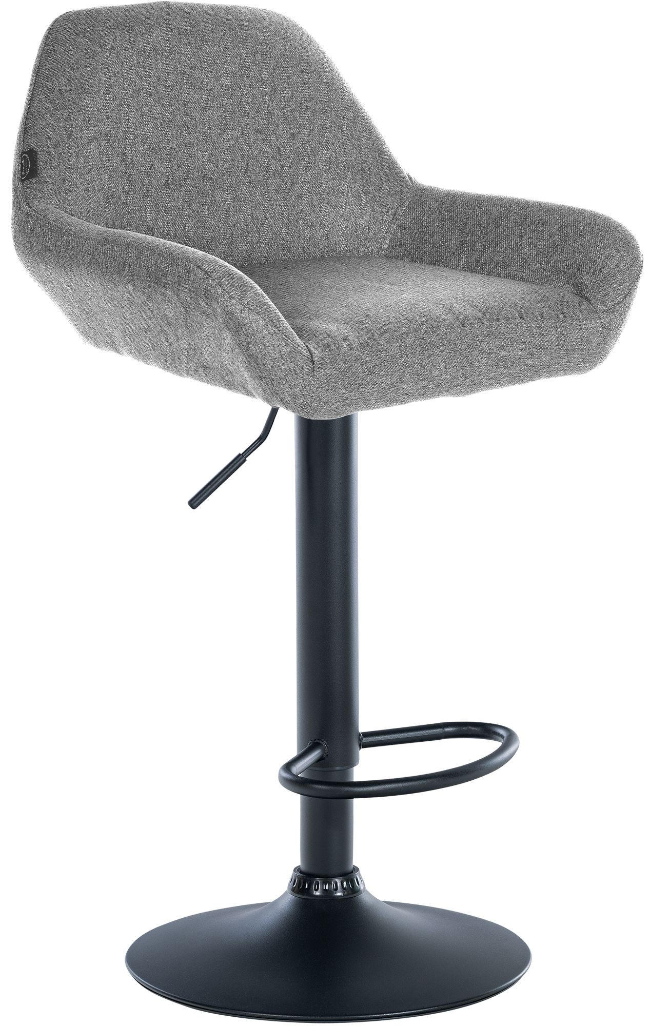 BARHOCKER Stoff grau - Schwarz/Grau, Textil/Metall (51/89/52cm) - CLP