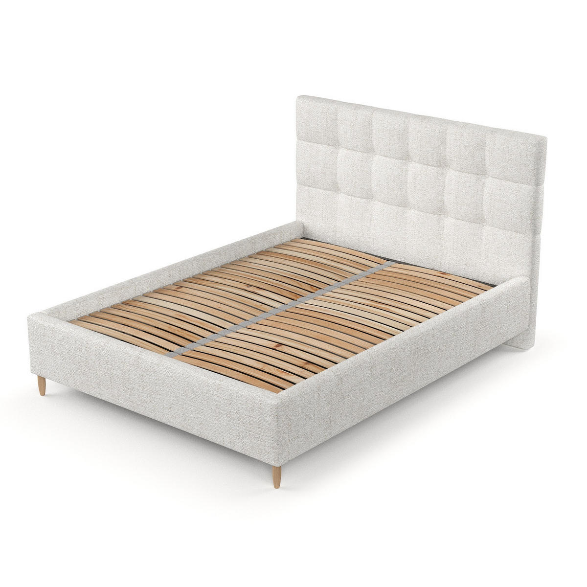 POLSTERBETT Cora 140/200 cm Creme im Neve Stoff - Creme/Naturfarben, Holz/Holzwerkstoff (140/200cm) - AltaBeds