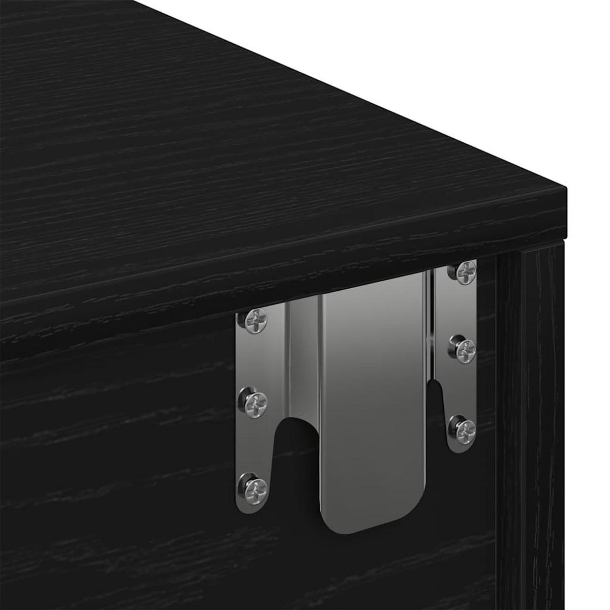 WANDREGAL mit 2 Schubladen 80/33/17 cm aus Holzwerkstoff Schwarz - Schwarz, Holz (80/17/33cm) - vidaXL