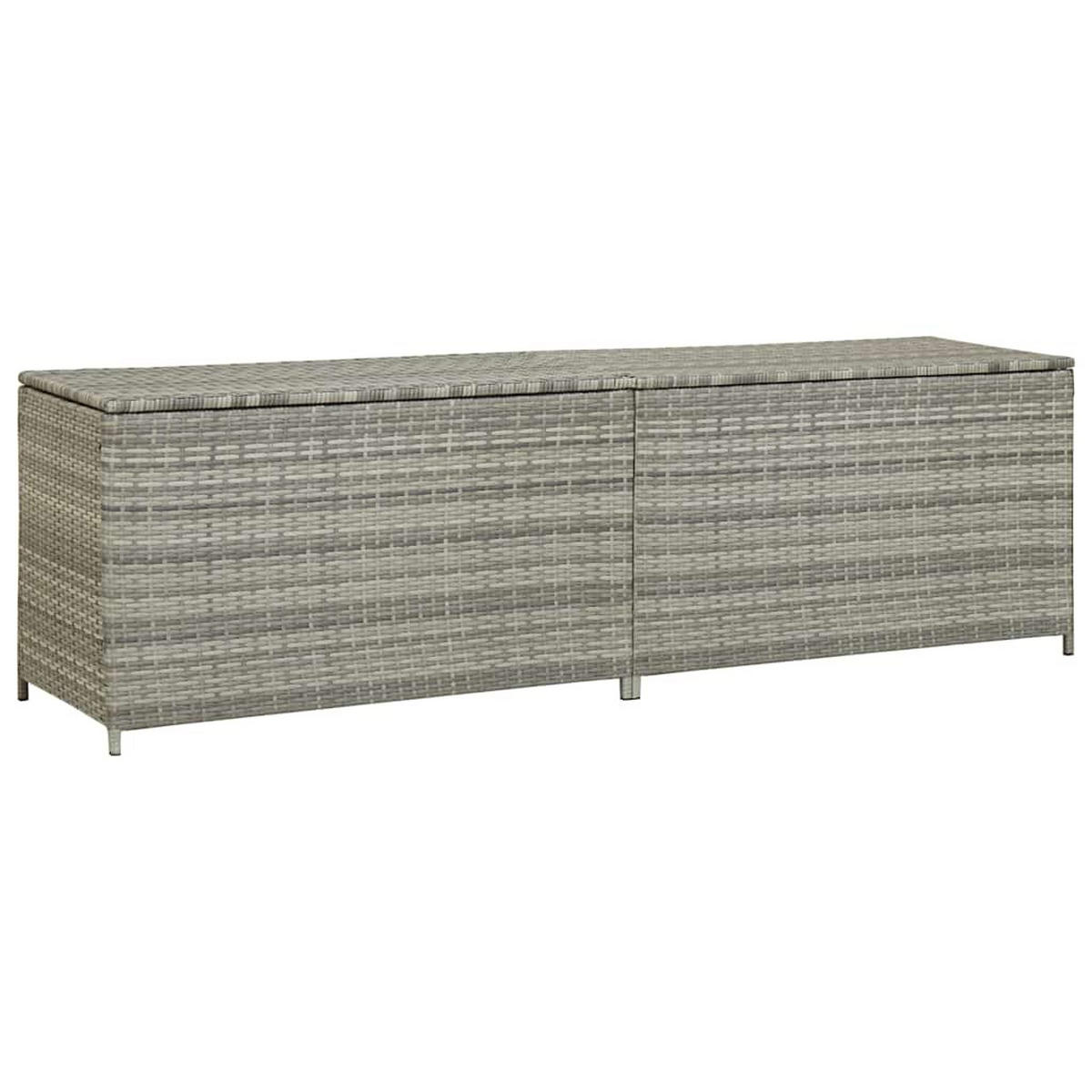 GARTENBOX Poly Rattan 200x50x60 cm Grau - Grau, Kunststoff (200/60/50cm) - furnicato