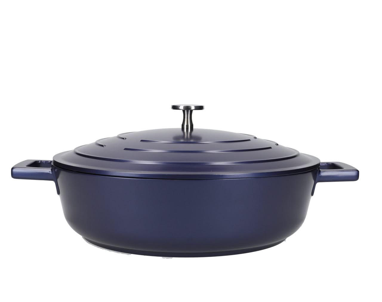 MASTERCLASS Bräter Blau - ø 28 cm / 4 liter - Standard-Antihaftbeschichtung - Blau, Metall (28cm)