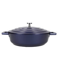 MASTERCLASS Bräter Blau - ø 28 cm / 4 liter - Standard-Antihaftbeschichtung - Blau, Metall (28cm)