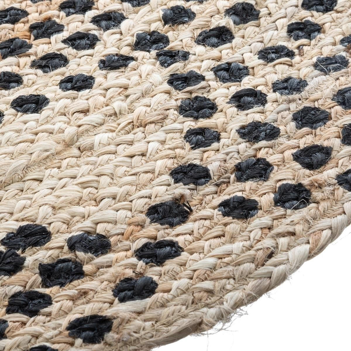 JUTETEPPICH Ø 120 cm - Beige/Dunkelbraun, Naturmaterialen (120/120cm) - Atmosphera Createur d´interieur