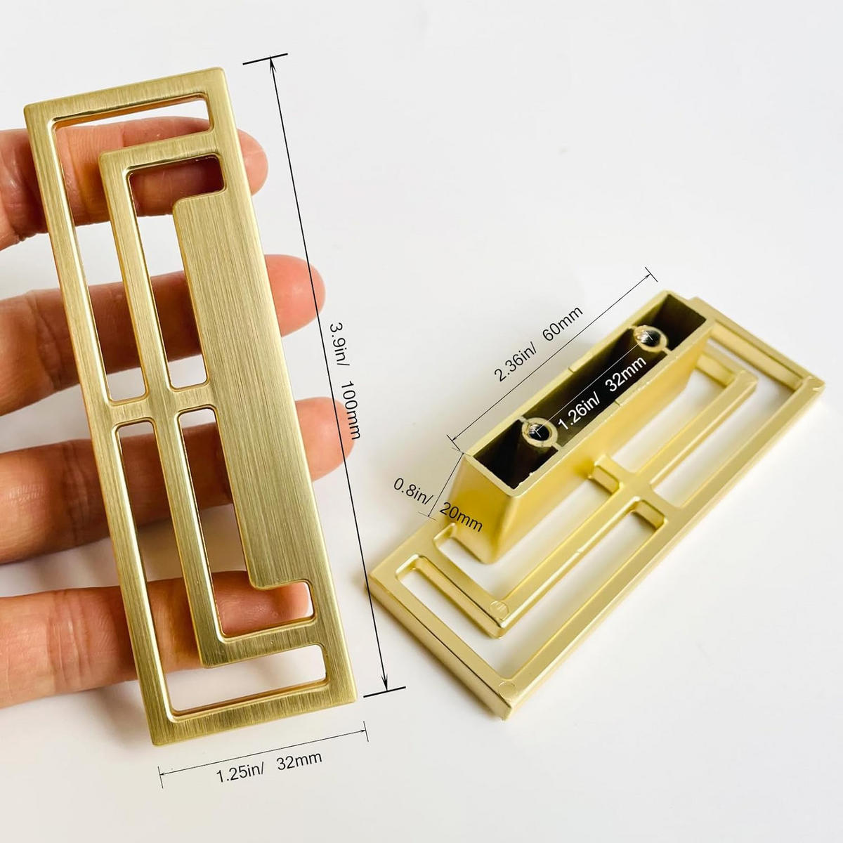MÖBELGRIFF Gold 6er-Set - Orange, Metall (0.32/2/1cm)