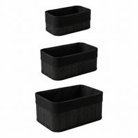 KORB 3er-Set 30/20/13 cm - Schwarz, Naturmaterialen (20/12/30cm) - BOXIMO
