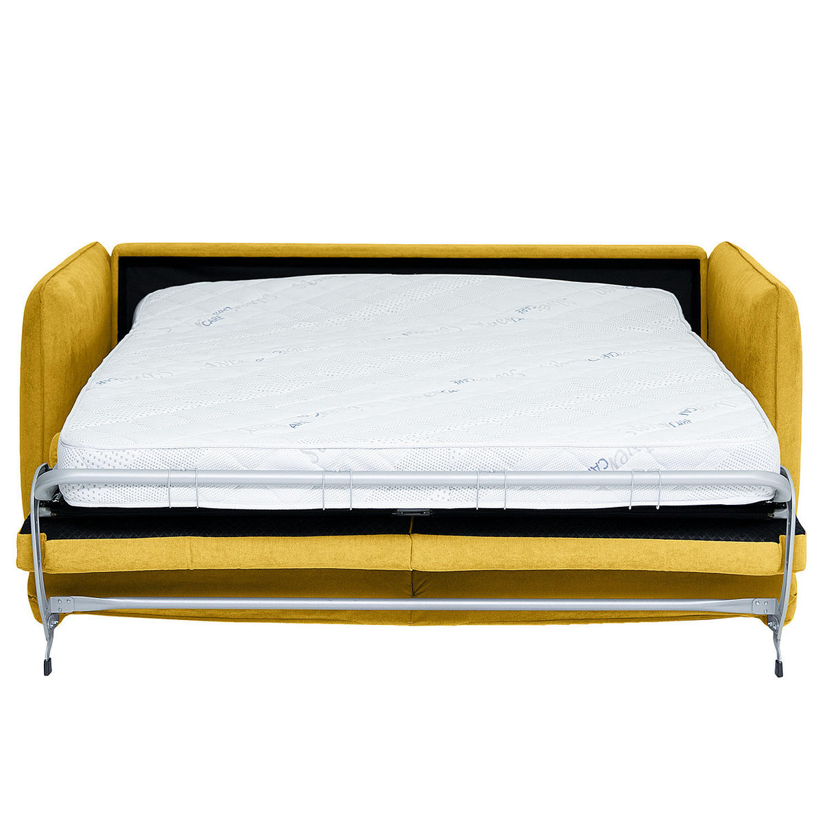 SCHLAFSOFA mit Matratze - Gelb/Schwarz, Kunststoff/Textil (194/86/104cm) - home24