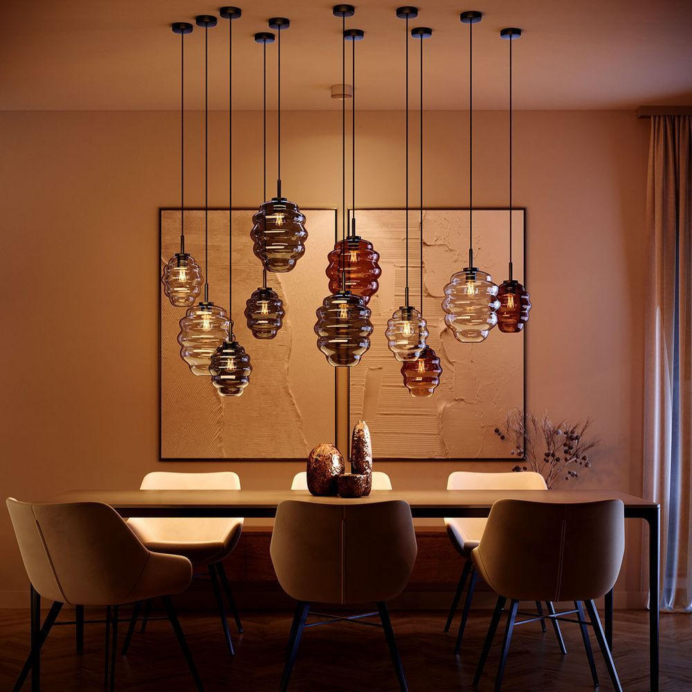 Thumbnail - s.luce Hängeleuchte, Anthrazit, Glas, Oval, 18x20x18 cm, Lampen & Leuchten, Innenbeleuchtung, Hängelampen, Pendelleuchte...