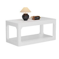 COUCHTISCH mit 2 Ablagefächern 100 x 50 x 44,5 cm Weiß MDF - Weiß, Holzwerkstoff (100/50/44.5cm) - Meubliv