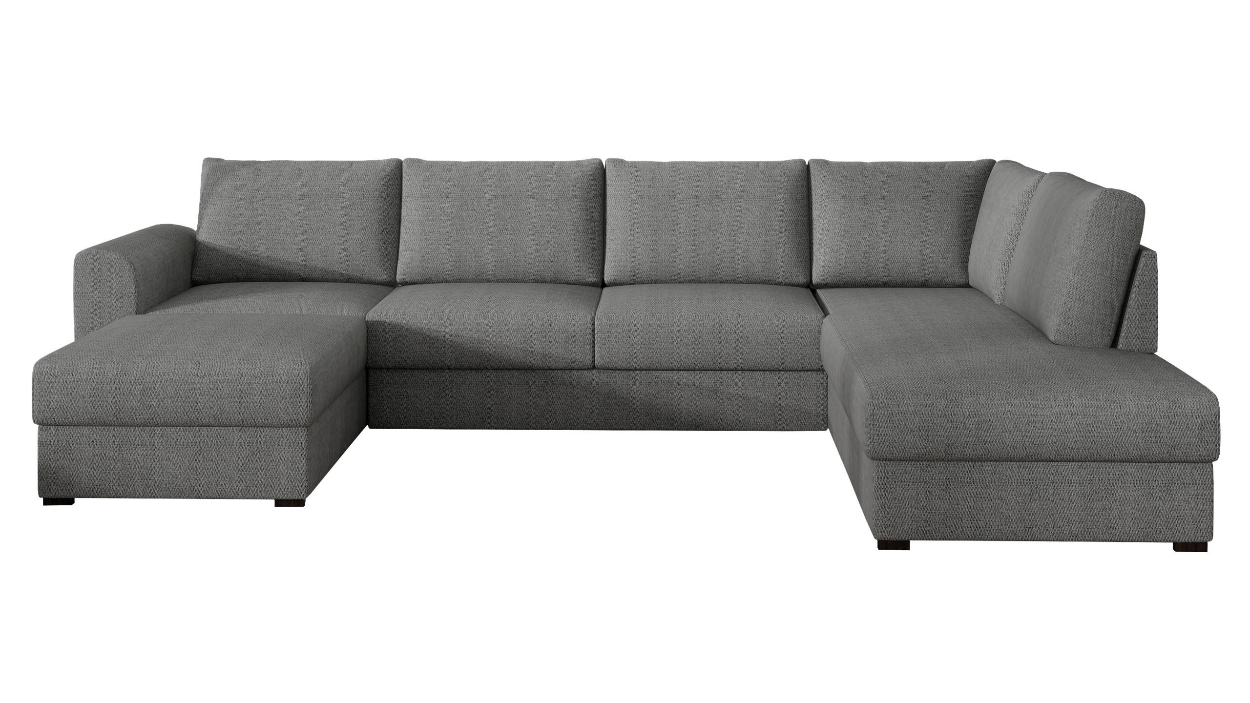 WOHNLANDSCHAFT Wilma, Seite: Rechts - Schwarz/Grau, Holz/Textil (305/85/188cm) - MIRJAN24
