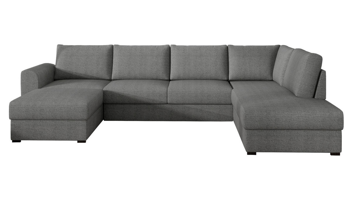 WOHNLANDSCHAFT Wilma, Seite: Rechts - Schwarz/Grau, Holz/Textil (305/85/188cm) - MIRJAN24