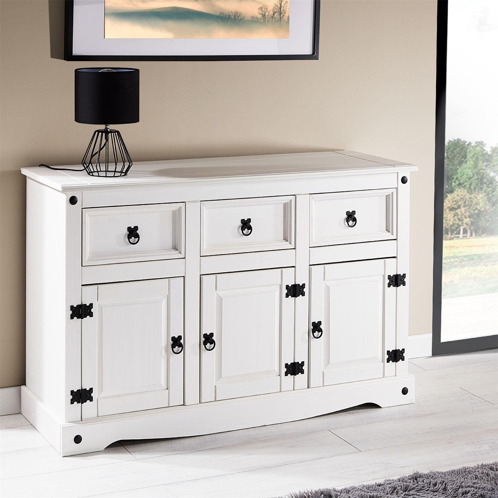 SIDEBOARD RURAL - Weiß, Holz (124/76/40cm) - CARO-Möbel