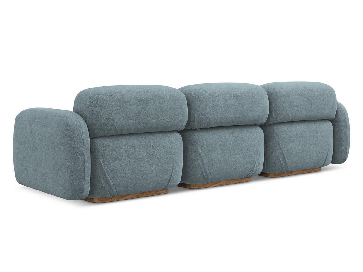 4-SITZER-SOFA Bouclé Stoff Blau - Blau/Blaugrau, Holz/Textil (270/73/95cm) - Makamii