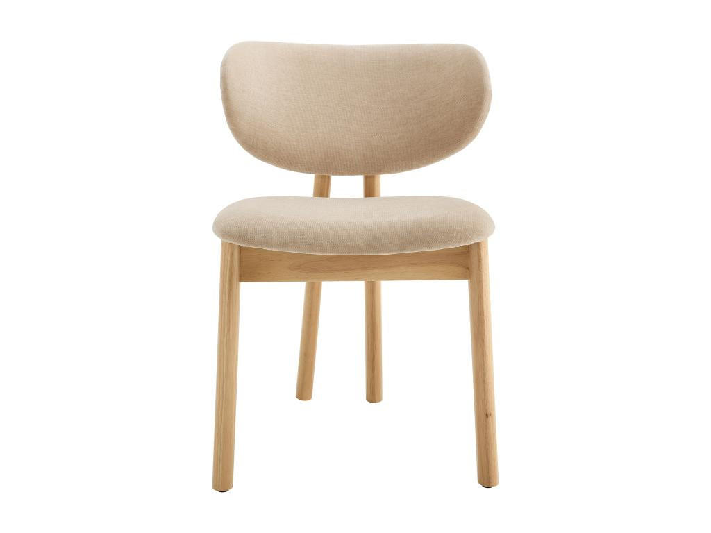 2ER-SET Stühle - Stoff & Gummiholz - Beige - FALDRA - Beige, Textil (61.5/76/50cm) - Vente-Unique