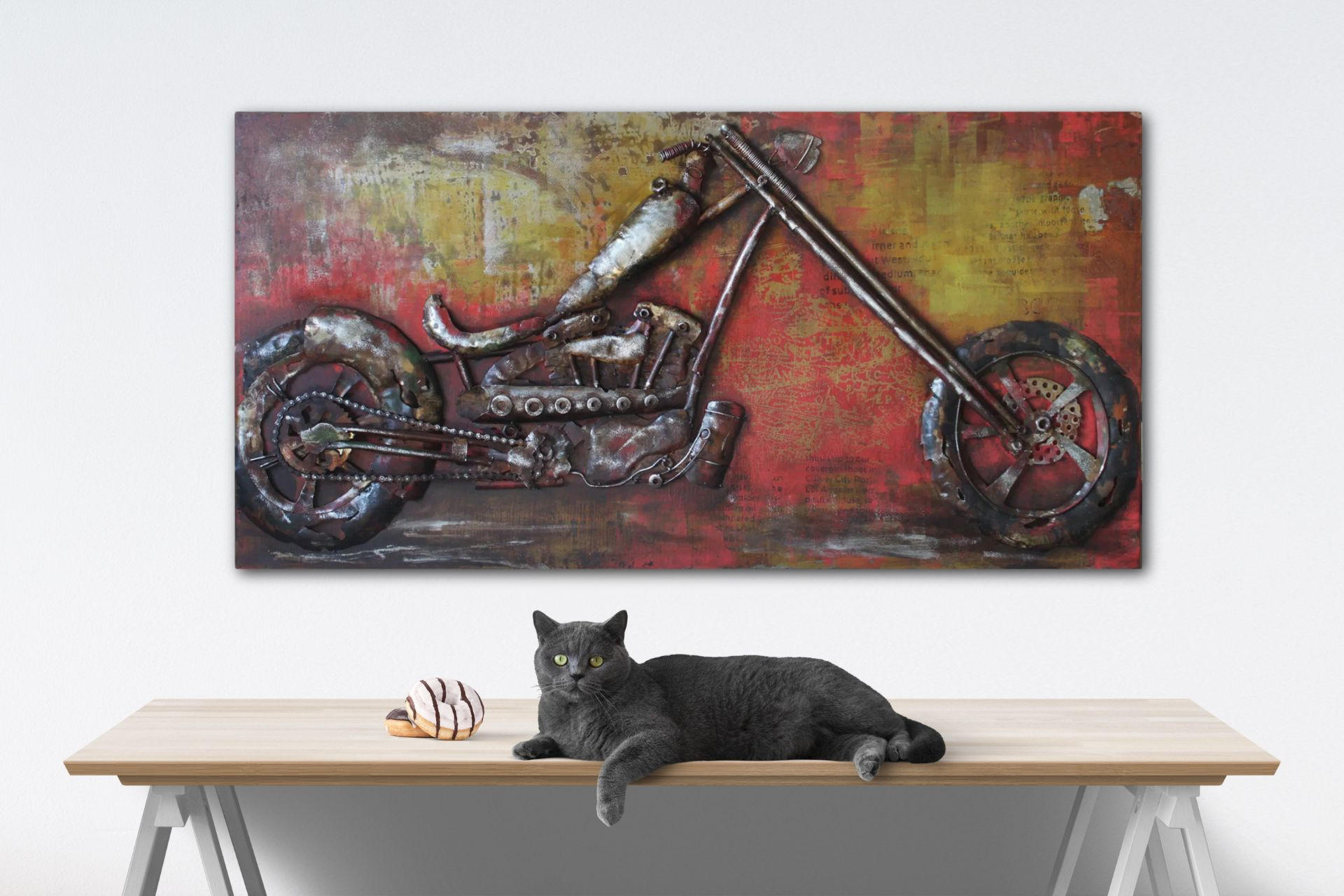 METALLBILD Rot 120/60 cm - Rot, Metall (7.5/60cm) - KUNSTLOFT