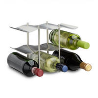 WEINREGAL - Silberfarben, Metall (27/22/16.5cm) - Relaxdays