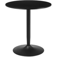 ESSTISCH aus Stahl und MDF 70x70x75 cm Schwarz für kleine Räume mit runder Tischplatte und rutschfestem Standfuß - Schwarz, Metall (70/70/75cm) - Modfu