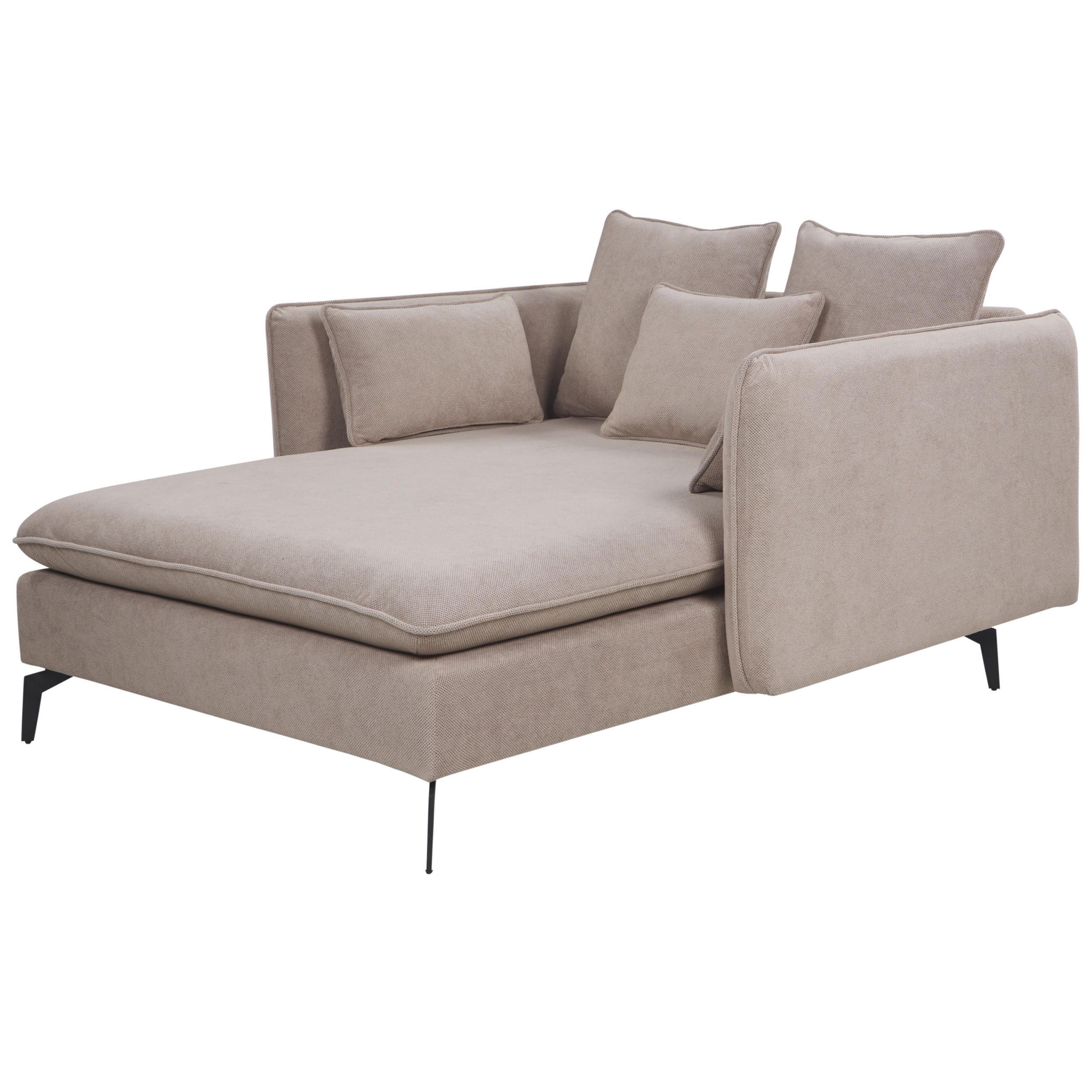 XXL-SESSEL taupe/schwarz Charmes - Taupe/Schwarz, Textil (124/72/159cm) - Beliani