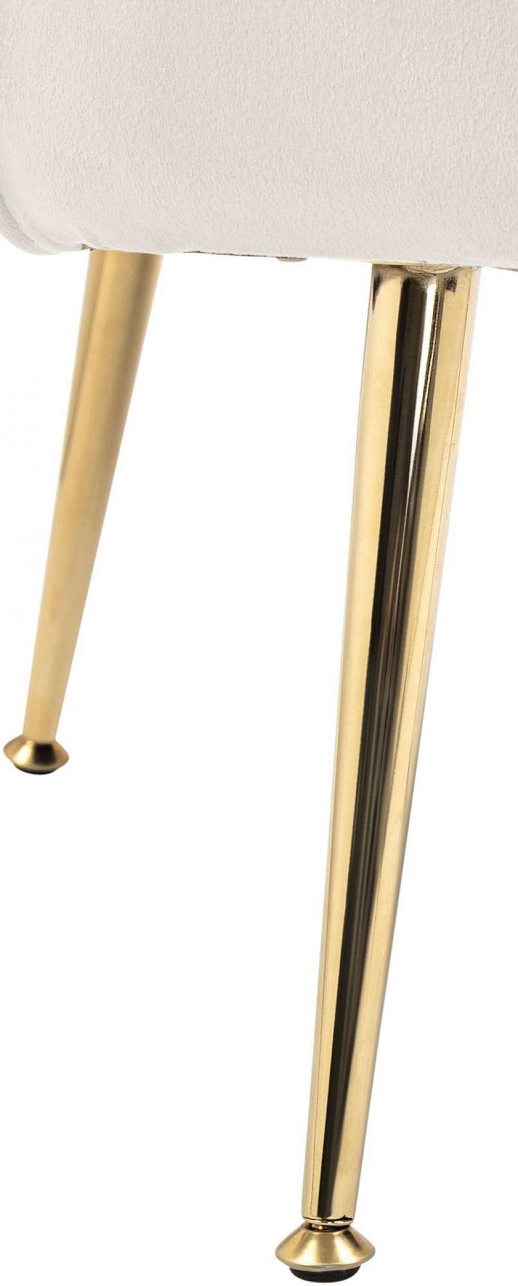 ARMLEHNENSTUHL Samt creme - Goldfarben/Creme, Textil/Metall (74/76/60cm) - CLP