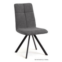 ESSZIMMERSTUHL (2er-Set) Davyd 47x92x60 Schwarz/Grau - Schwarz/Grau, Kunststoff (60/92/47cm) - 58aufmkessel
