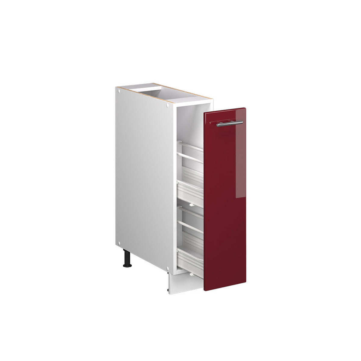 APOTHEKERSCHRANK Fame-Line, Bordeaux Hochglanz/Weiß, 20 cm, AP Eiche - Bordeaux/Weiß, Holzwerkstoff (20/82/60cm) - Vicco